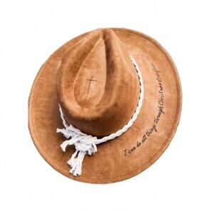 NEW WILD INDIGO unisex i can do all things scripture rancher hat in tan